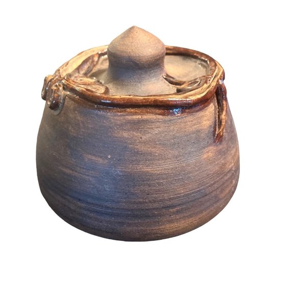 Vtg Signed JRCCeramic Studio Art Pottery Lidded Vase Artisan Handmade 1978